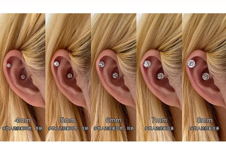 Chic Cubic Zirconia Helix Non Piercing Magnetic Stud Earring