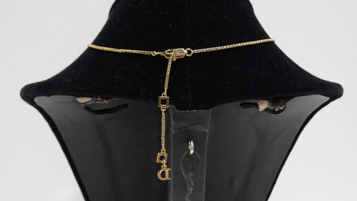 CHRISTIAN DIOR Dog Tag Charm Logo Necklace Galliano Era