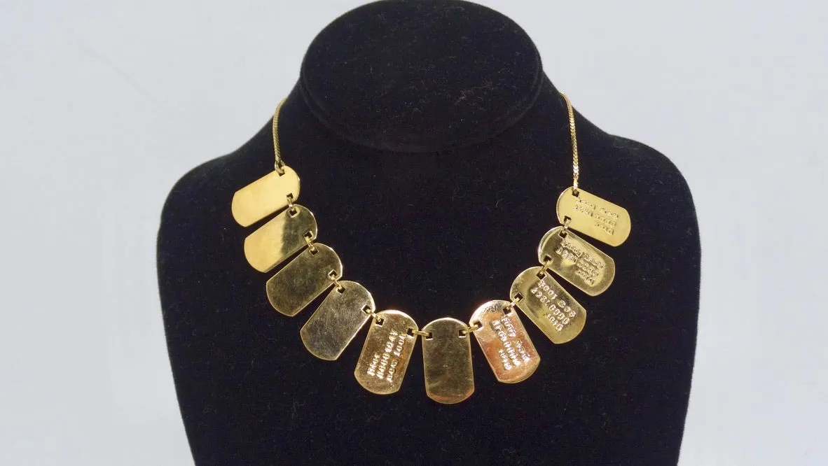 CHRISTIAN DIOR Dog Tag Charm Logo Necklace Galliano Era