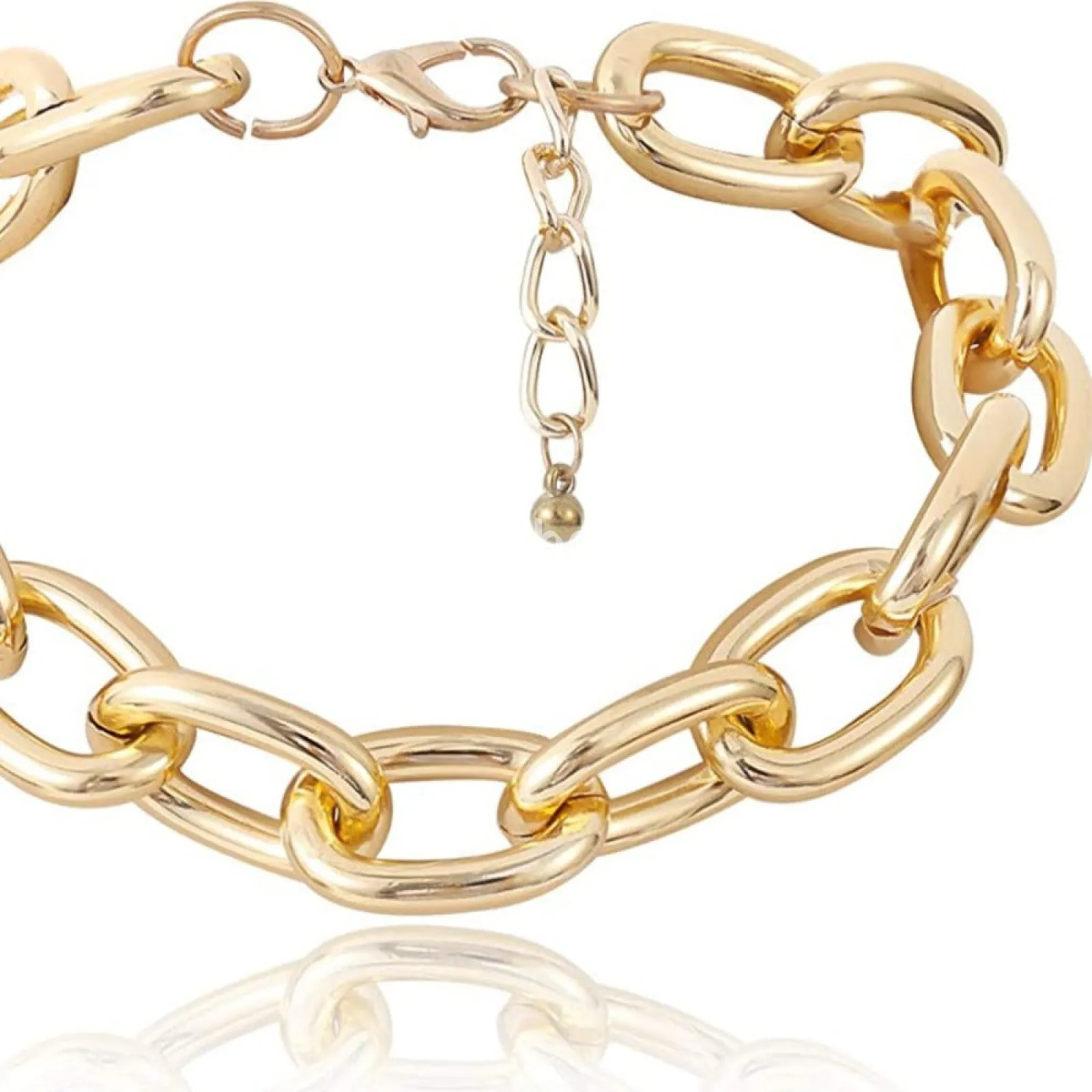 Chunky Choker Necklace Gold Cuban Link Chain Thick Necklaces Punk Jewelry for Women and Girls (Gold cuban chain)