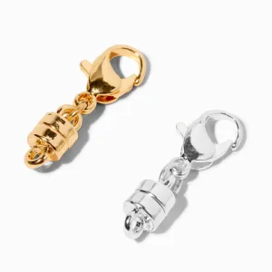 Claire's Mixed Metal Magnetic Necklace Clasps - 2 Pack Bracelet | Gold