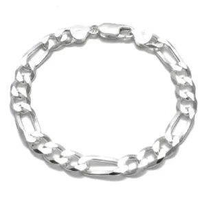 Classic Sterling Silver Figaro Chain Bracelet in 8mm (Gauge 200) width. Available in 8" and 9" Lengths.