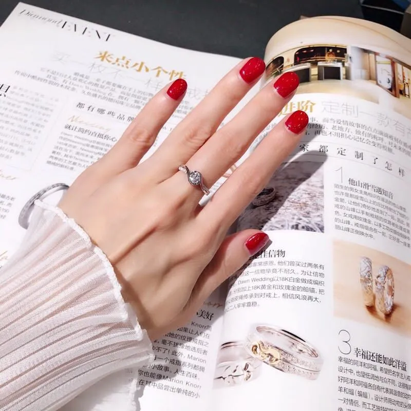 Classic White Sapphire Engagement Ring Women Wedding Jewelry