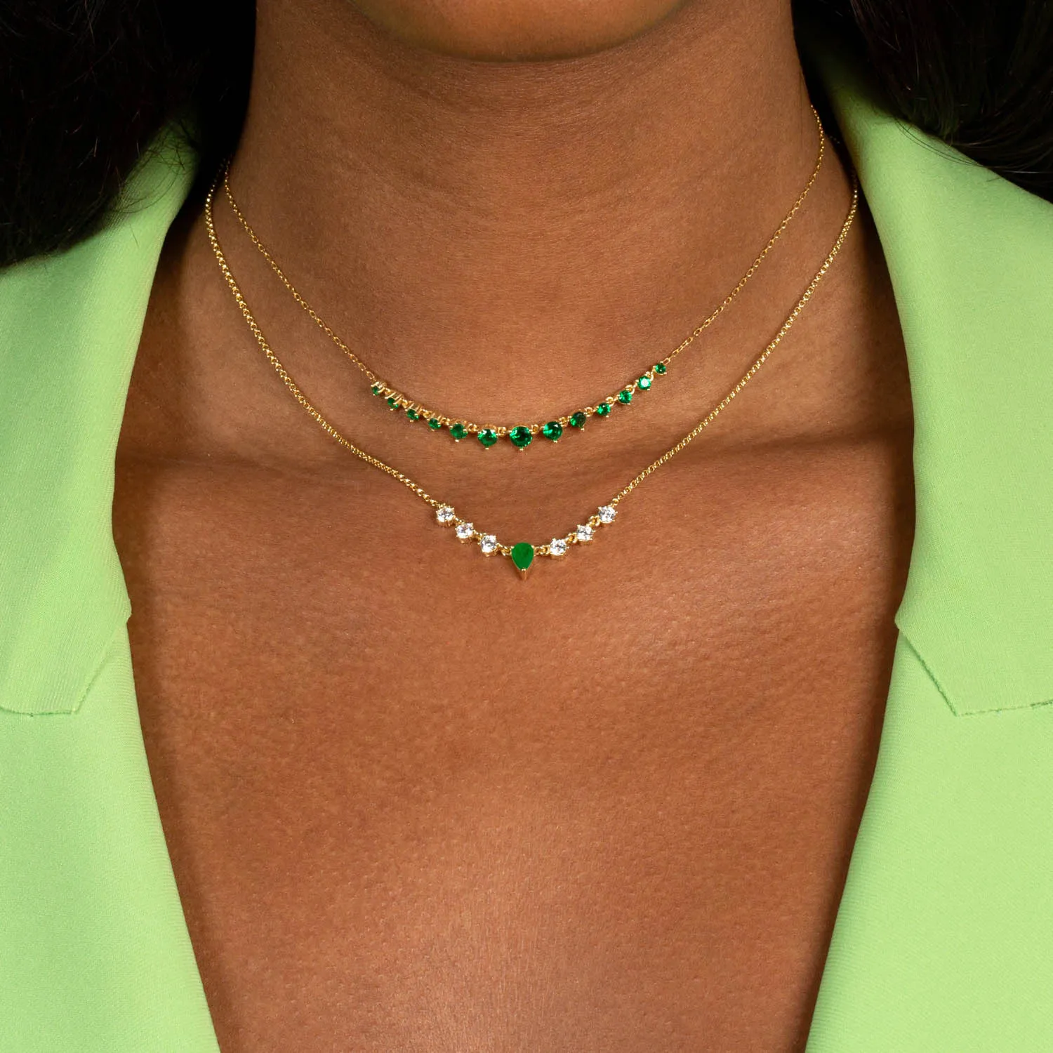 Cluster Teardrop Necklace