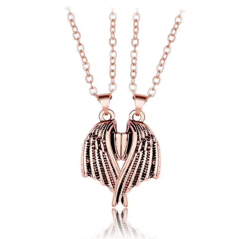 Colorful Devil And Angel Wings Pendant Magnetic Necklaces
