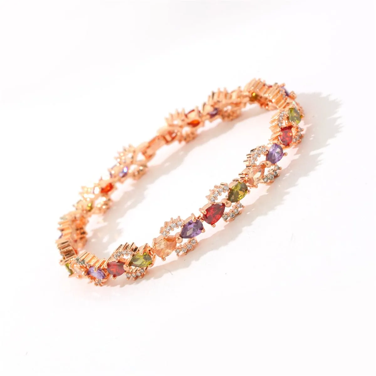Cubic Zirconia & Crystal Bow Link Bracelet