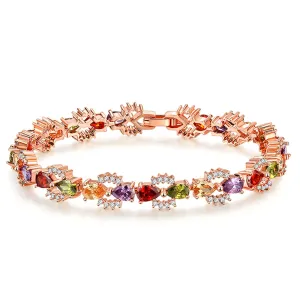 Cubic Zirconia & Crystal Bow Link Bracelet