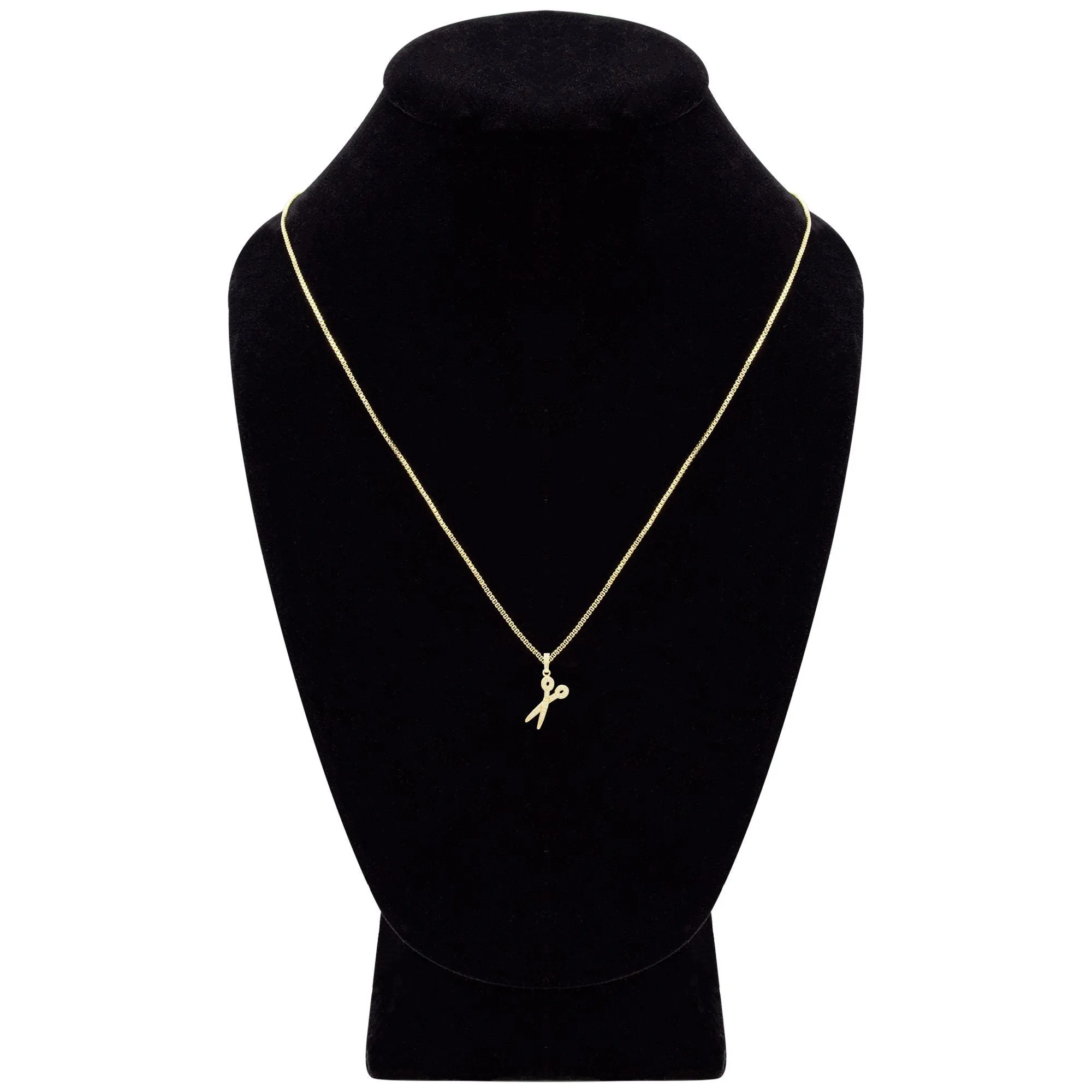 Cubic Zirconia Scissors Pendant 14K Gold Filled Necklace Set