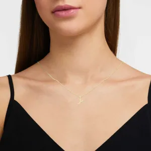 Cubic Zirconia Scissors Pendant 14K Gold Filled Necklace Set