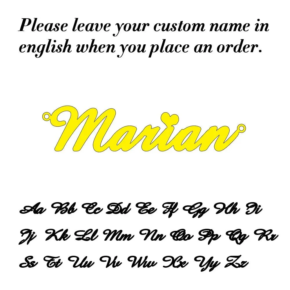 Custom Name Pendant Necklace for Women Personalised Cursive Letter Jewelry