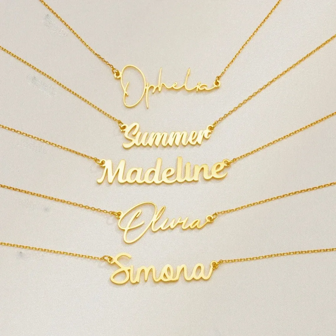 Custom Name Pendant Necklace for Women Personalised Cursive Letter Jewelry