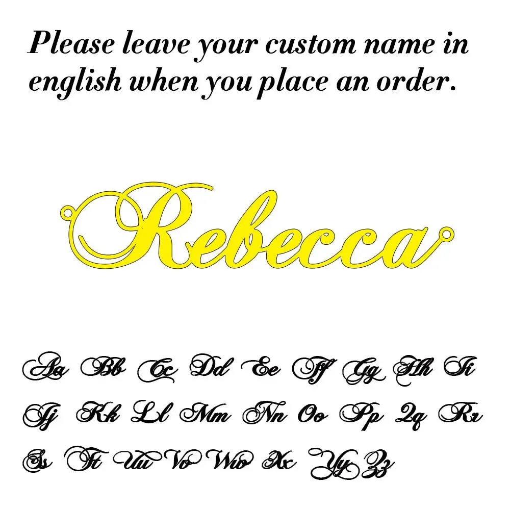 Custom Name Pendant Necklace for Women Personalised Cursive Letter Jewelry