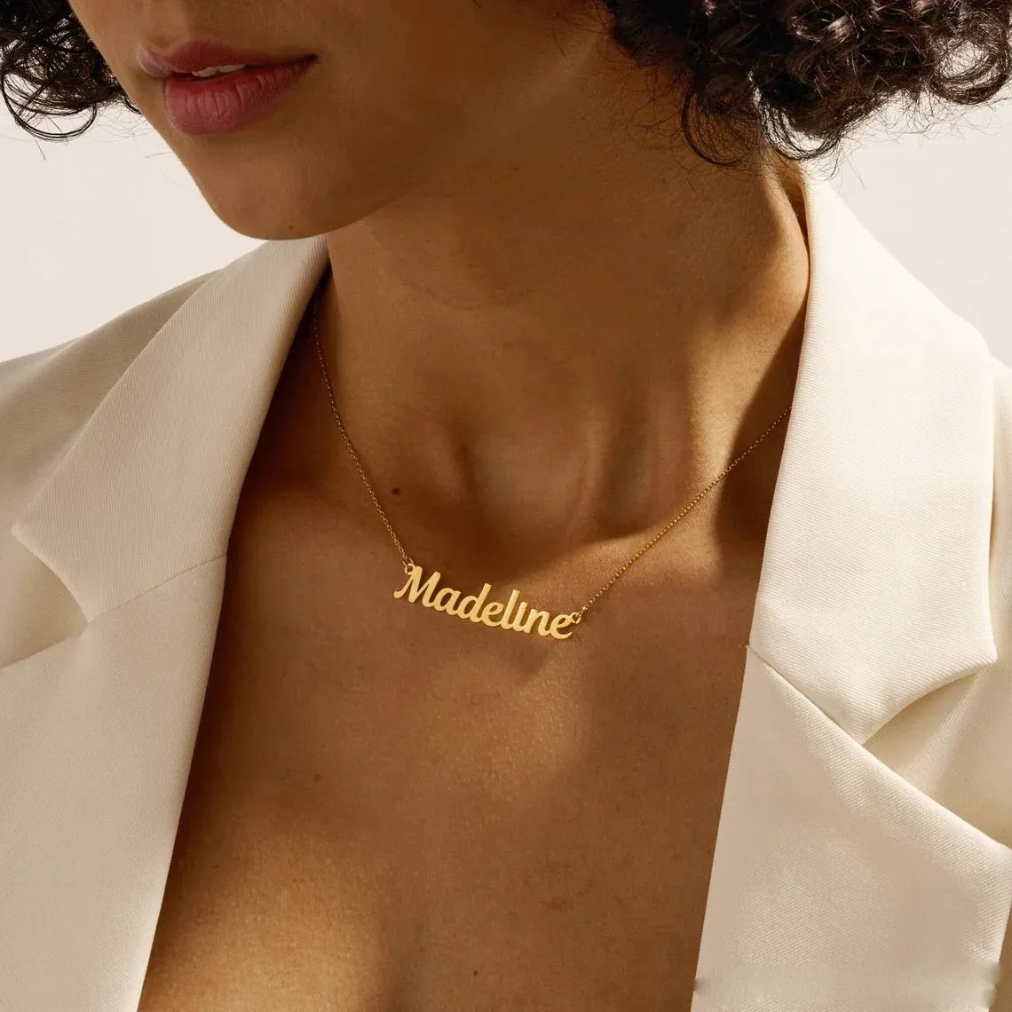 Custom Name Pendant Necklace for Women Personalised Cursive Letter Jewelry
