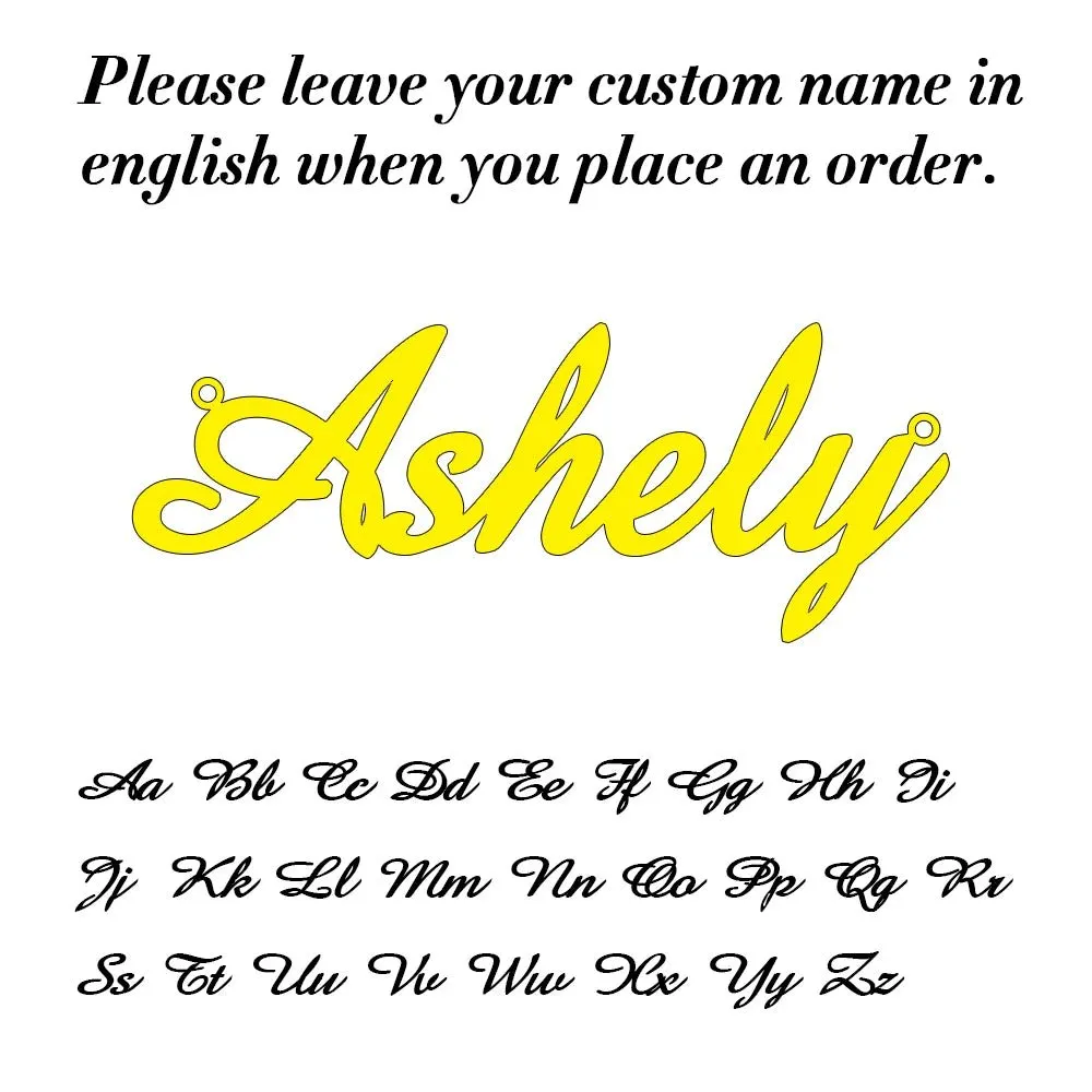 Custom Name Pendant Necklace for Women Personalised Cursive Letter Jewelry