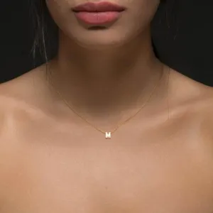 Cut Name Letter Pendant Necklace for Women Initial Jewelry