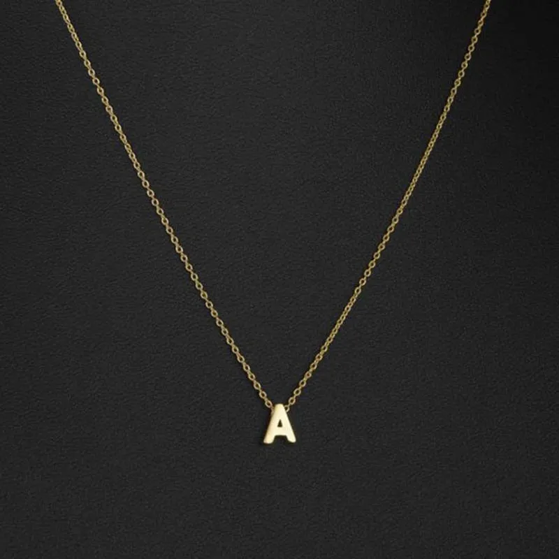 Cut Name Letter Pendant Necklace for Women Initial Jewelry
