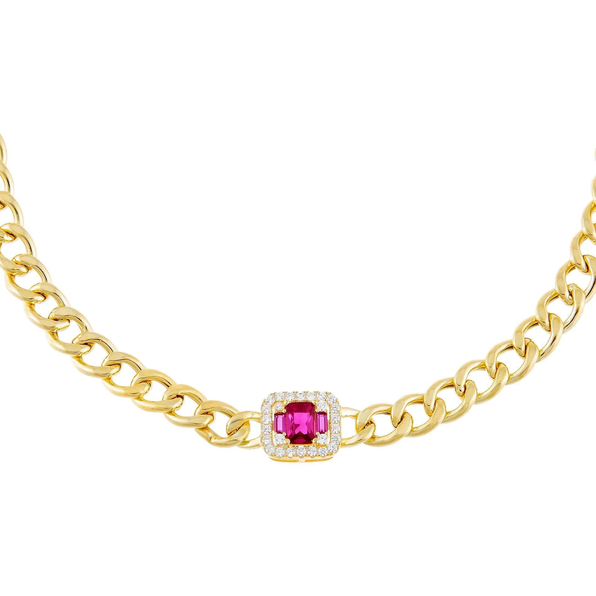 CZ Colored Illusion Cuban Choker