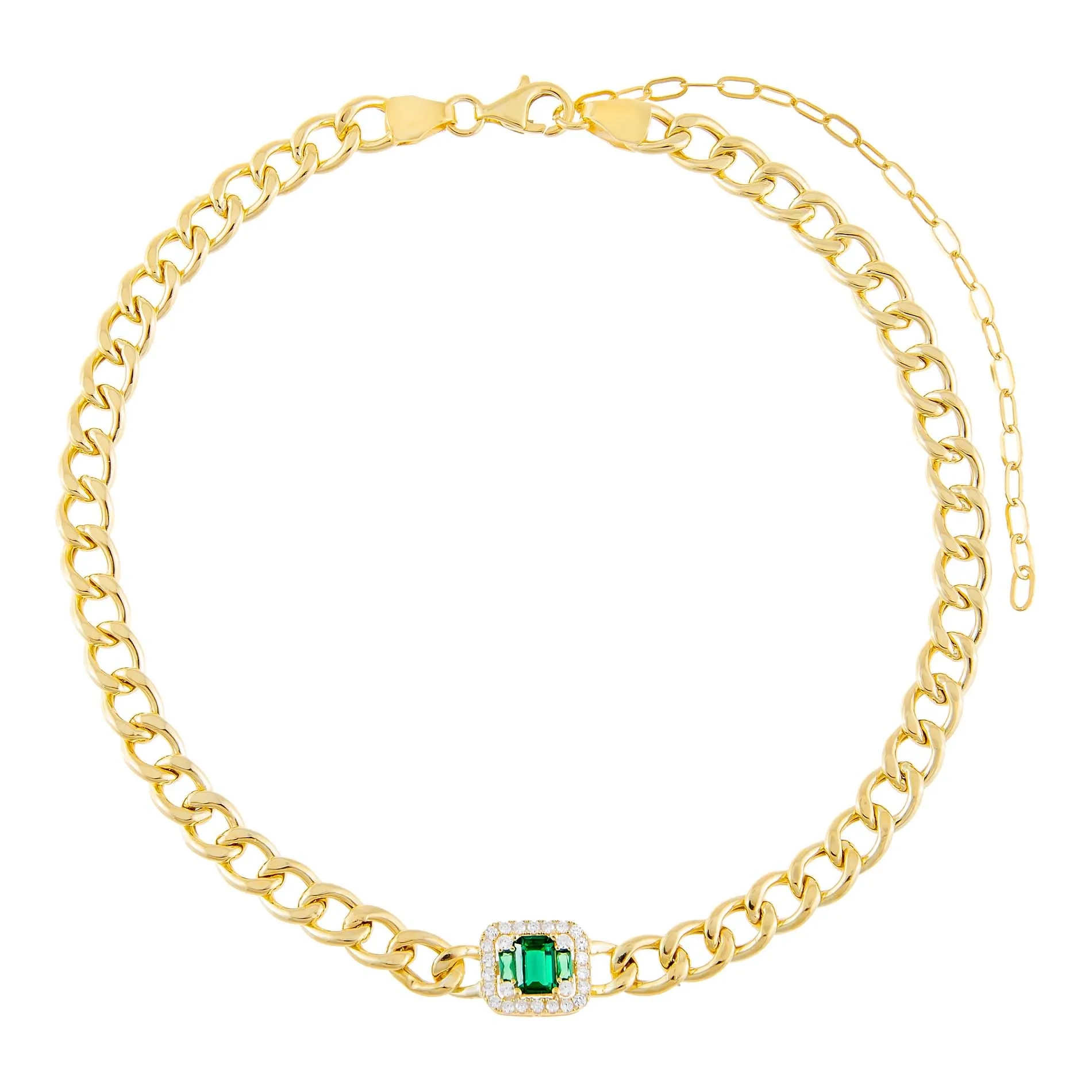 CZ Colored Illusion Cuban Choker