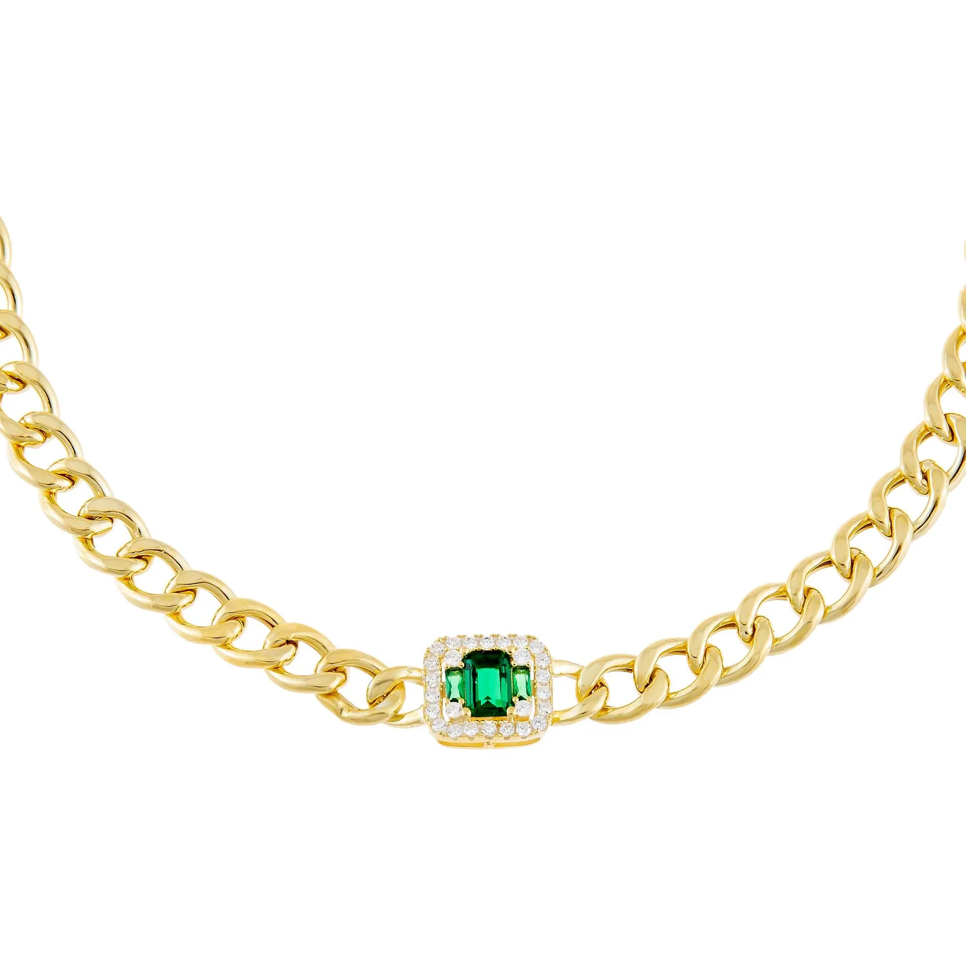 CZ Colored Illusion Cuban Choker