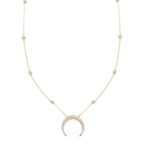 CZ Cowhorn Necklace