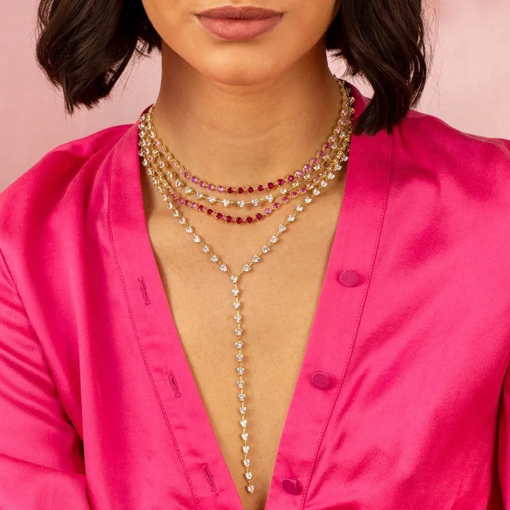 CZ Heart Stone Choker