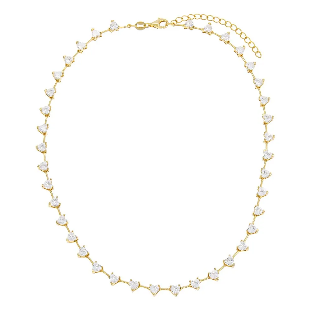 CZ Heart Stone Choker