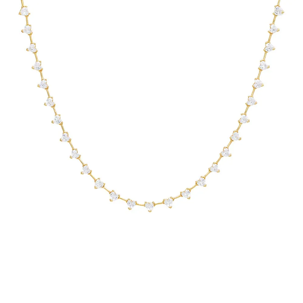 CZ Heart Stone Choker
