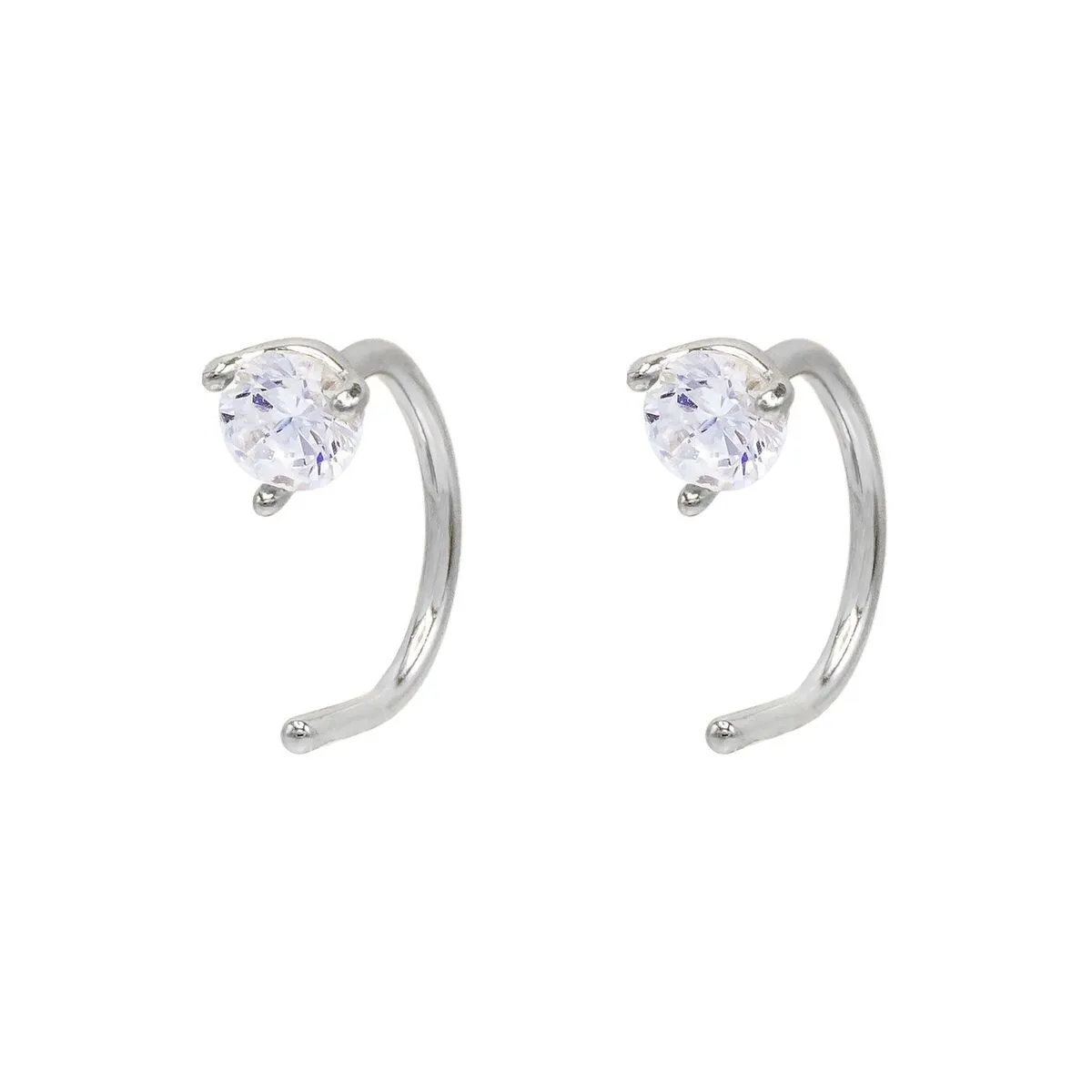 CZ Threader Hoop Earring