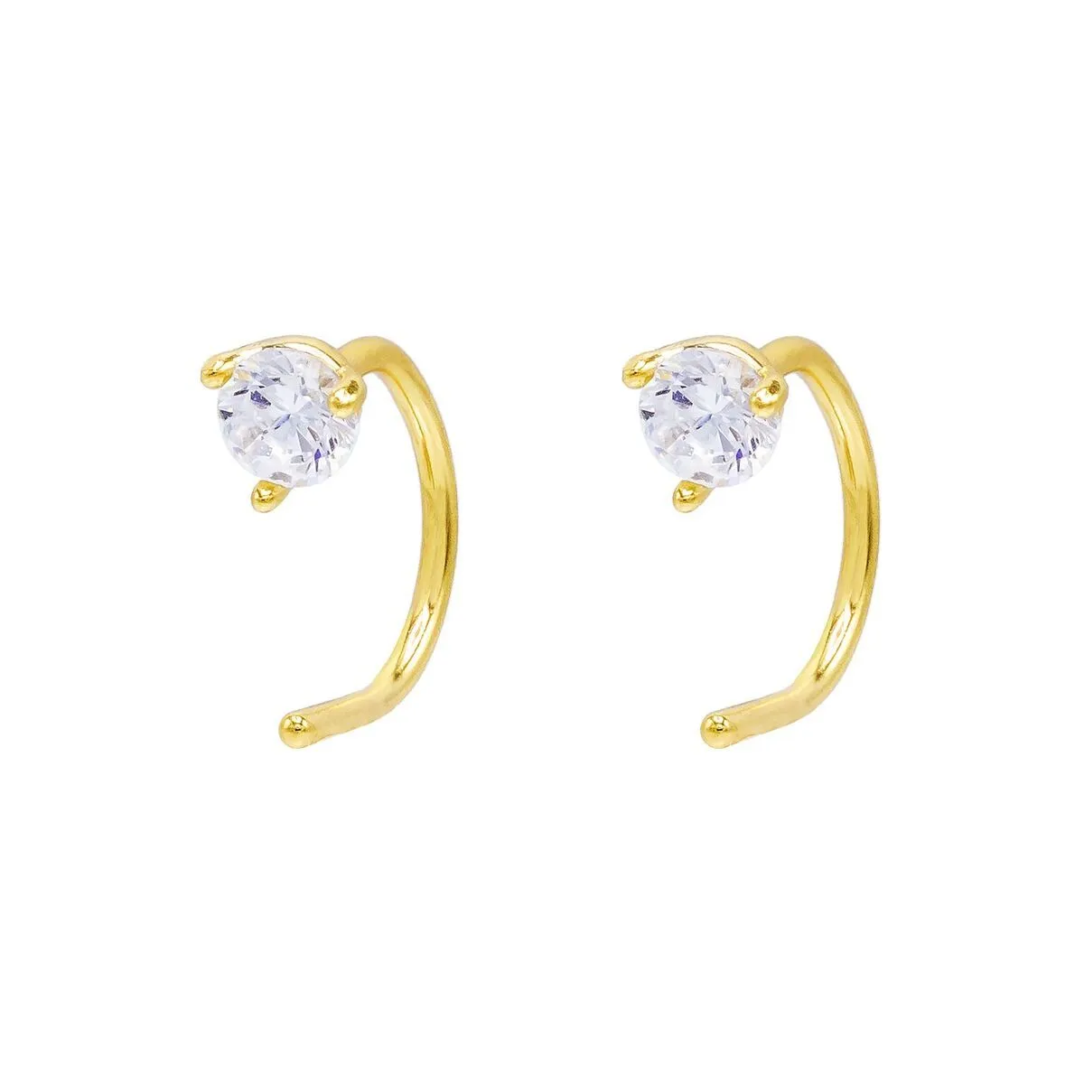 CZ Threader Hoop Earring