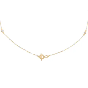 CZ X Enamel Toggle Choker