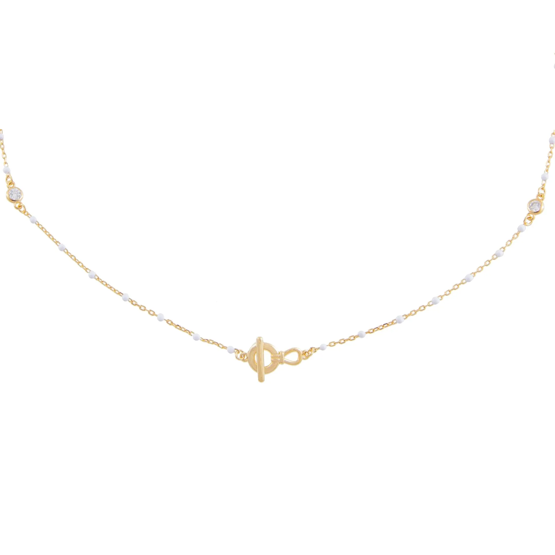 CZ X Enamel Toggle Choker