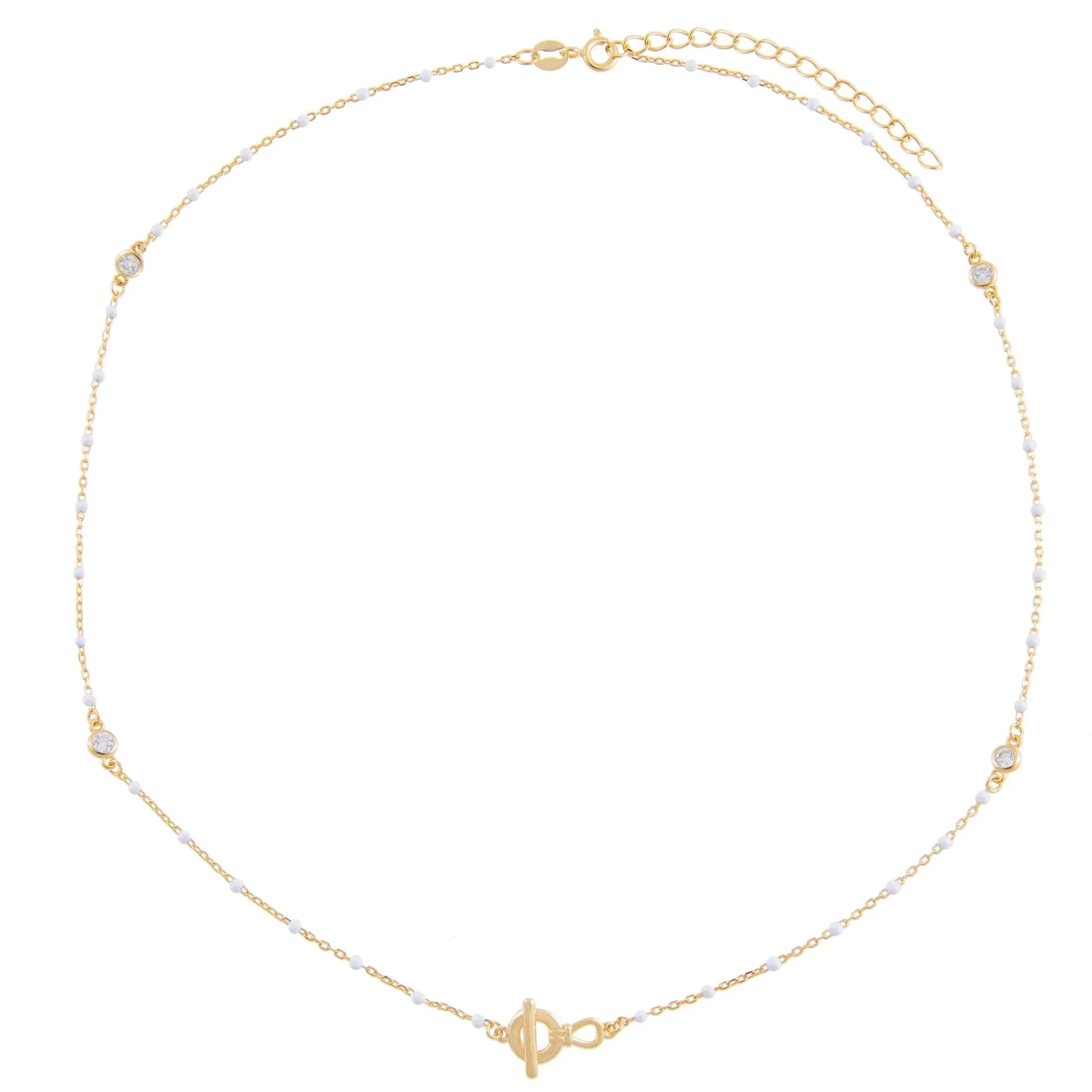 CZ X Enamel Toggle Choker