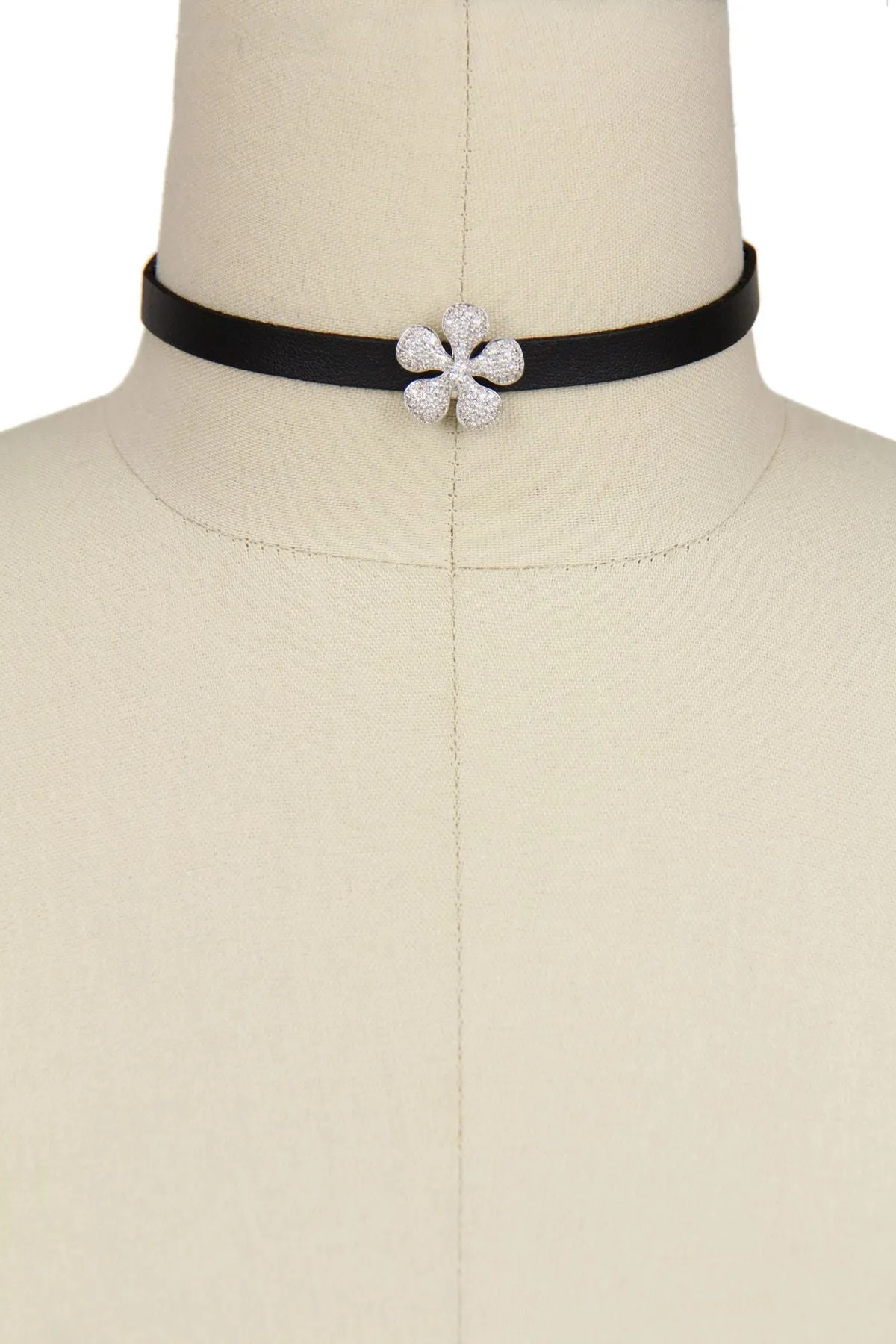 Dainty Crystal Flower Charm Ch