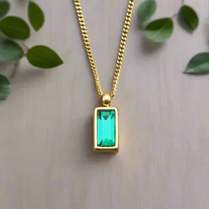 Dainty Gold and Emerald Green Necklace