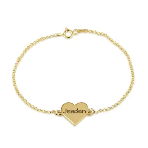 Dainty Heart Name Bracelet