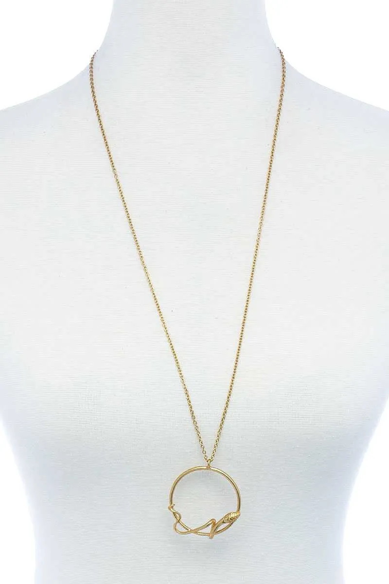 Designer Fashion Snake Ring Pendant Necklace