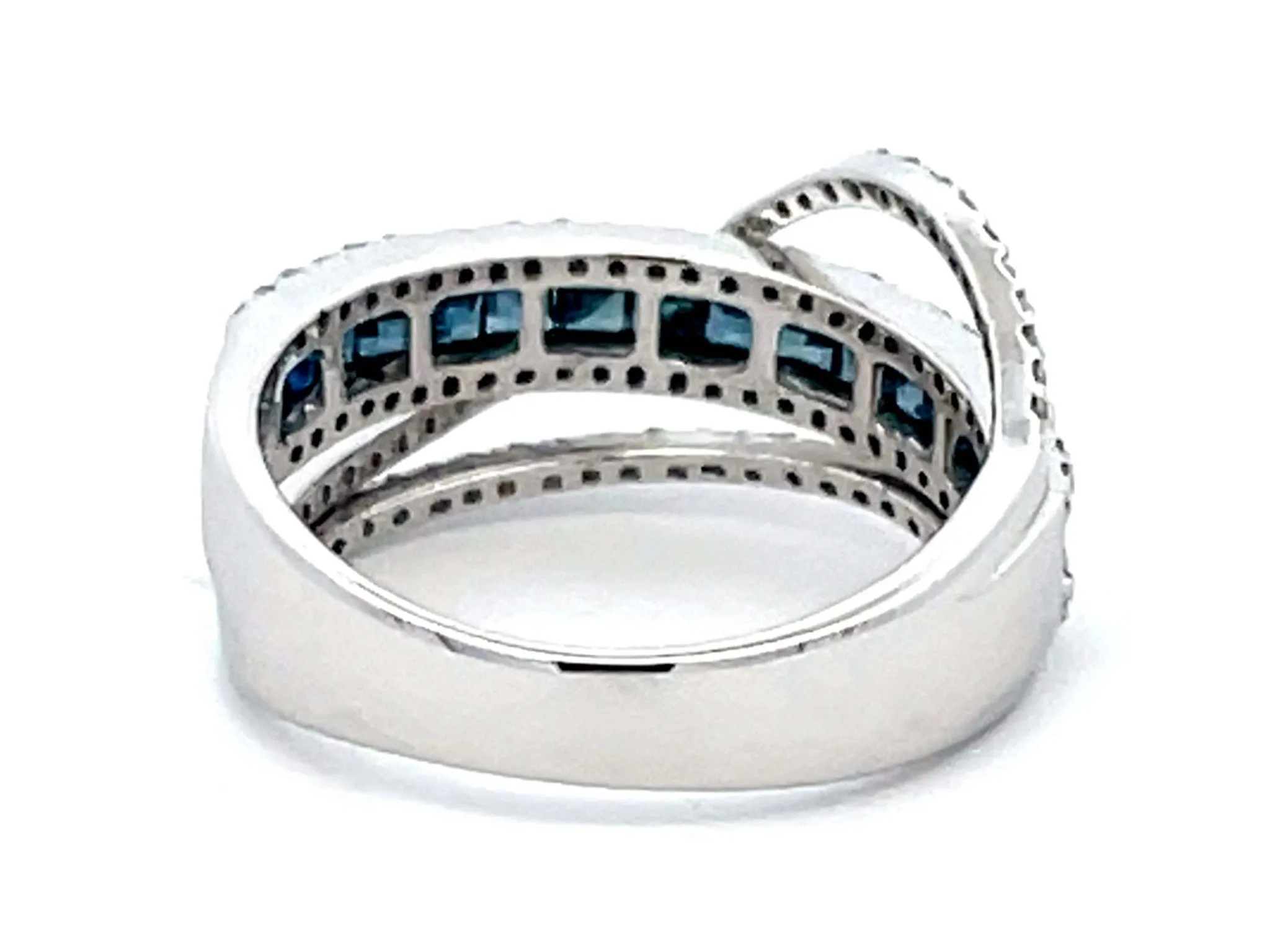 Diamond and Sapphire Ring in 14k White Gold