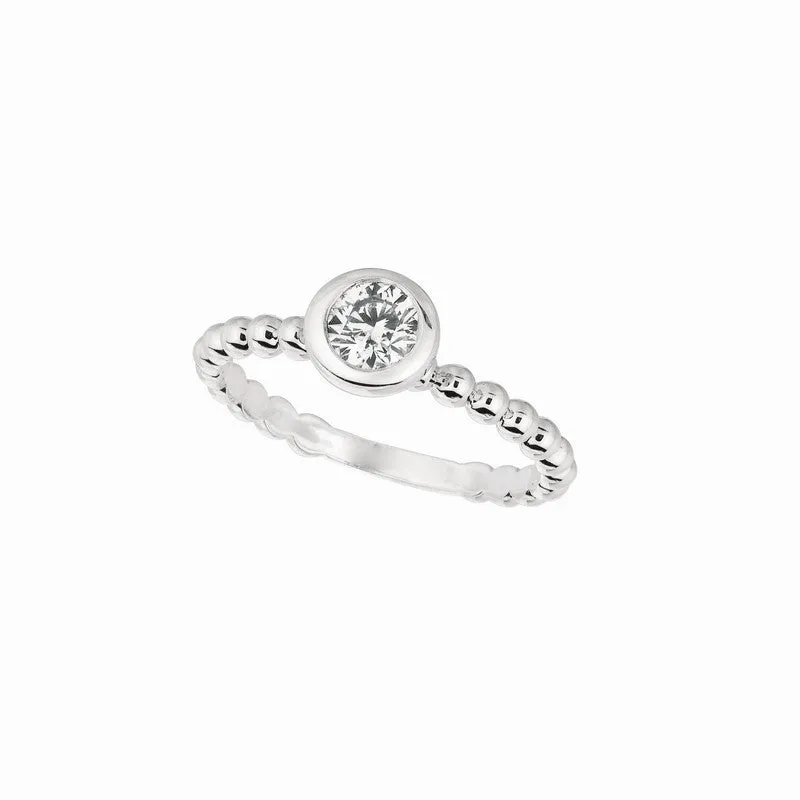 DIAMOND BEZEL SET RING 14K GOLD (0.25 CTW) R6806P.25