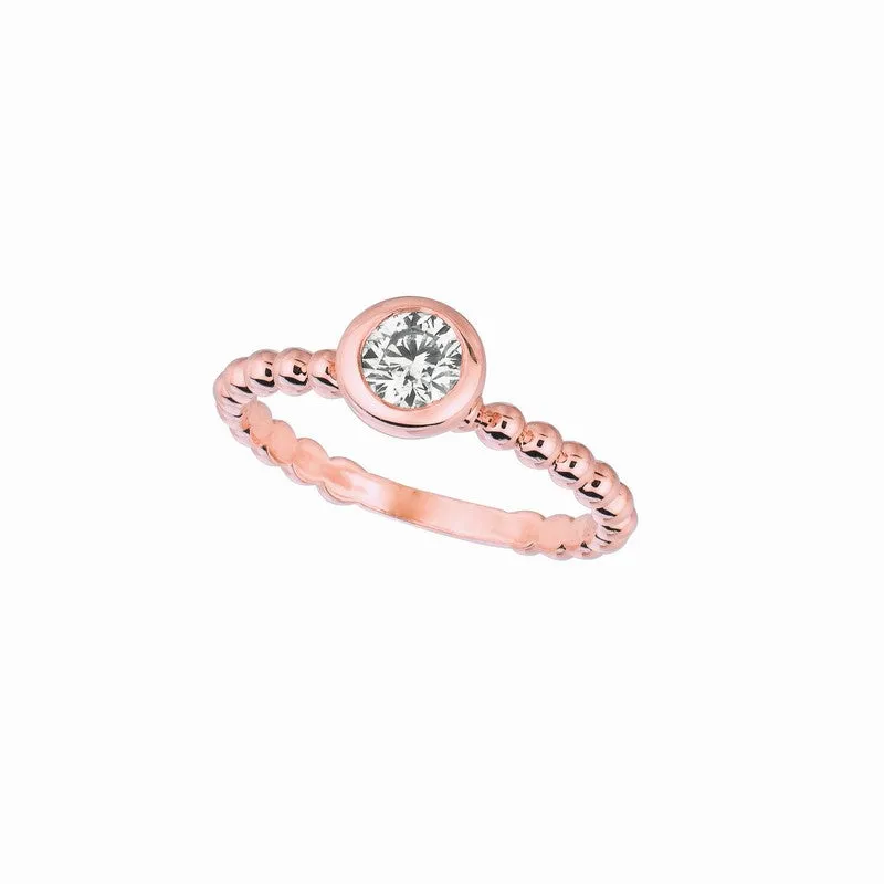 DIAMOND BEZEL SET RING 14K GOLD (0.25 CTW) R6806P.25