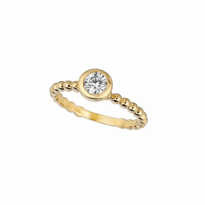 DIAMOND BEZEL SET RING 14K GOLD (0.25 CTW) R6806P.25