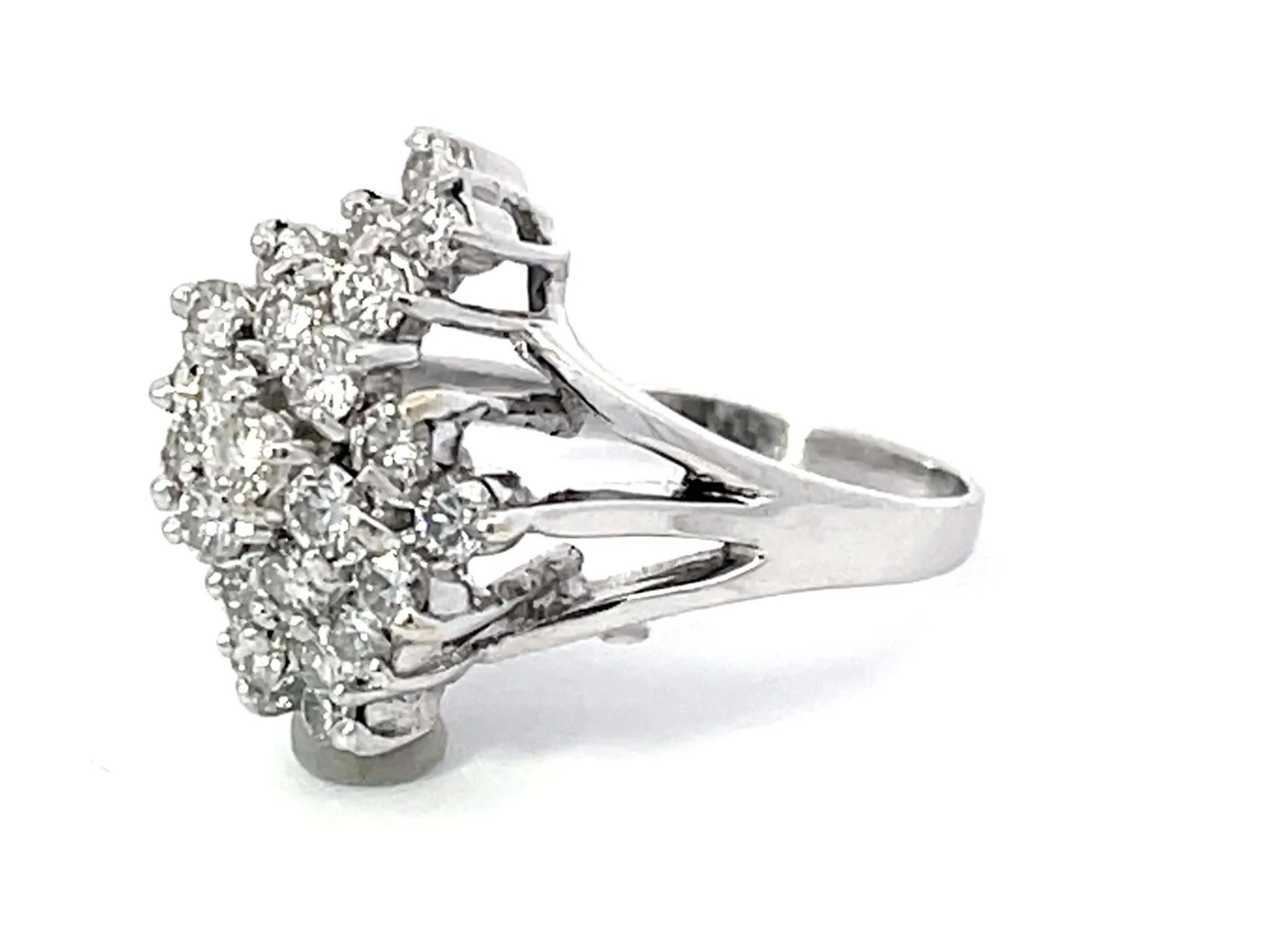 Diamond Cluster Ring in 14k White Gold