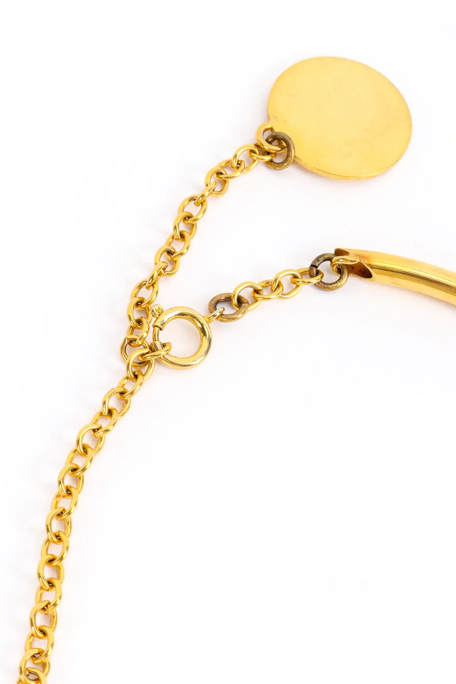 Disc Chain Fringe Necklace