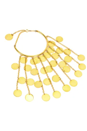 Disc Chain Fringe Necklace