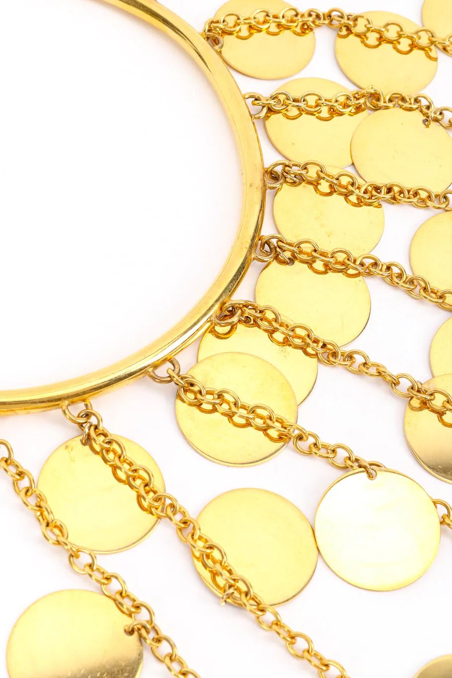 Disc Chain Fringe Necklace