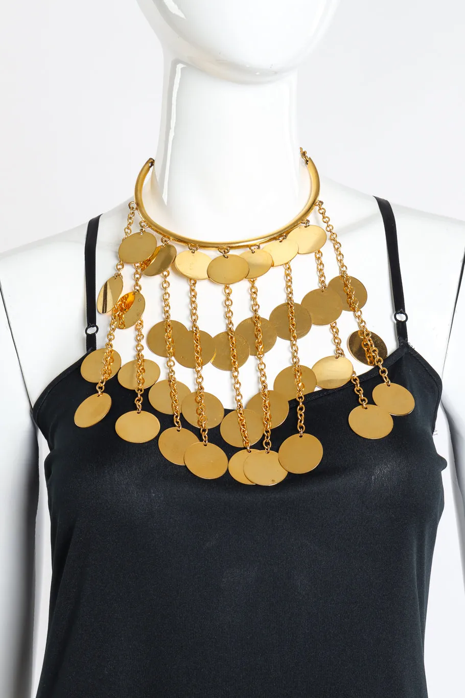 Disc Chain Fringe Necklace
