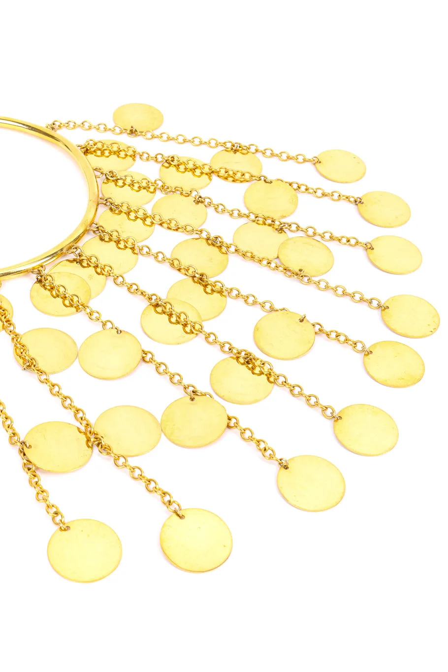 Disc Chain Fringe Necklace