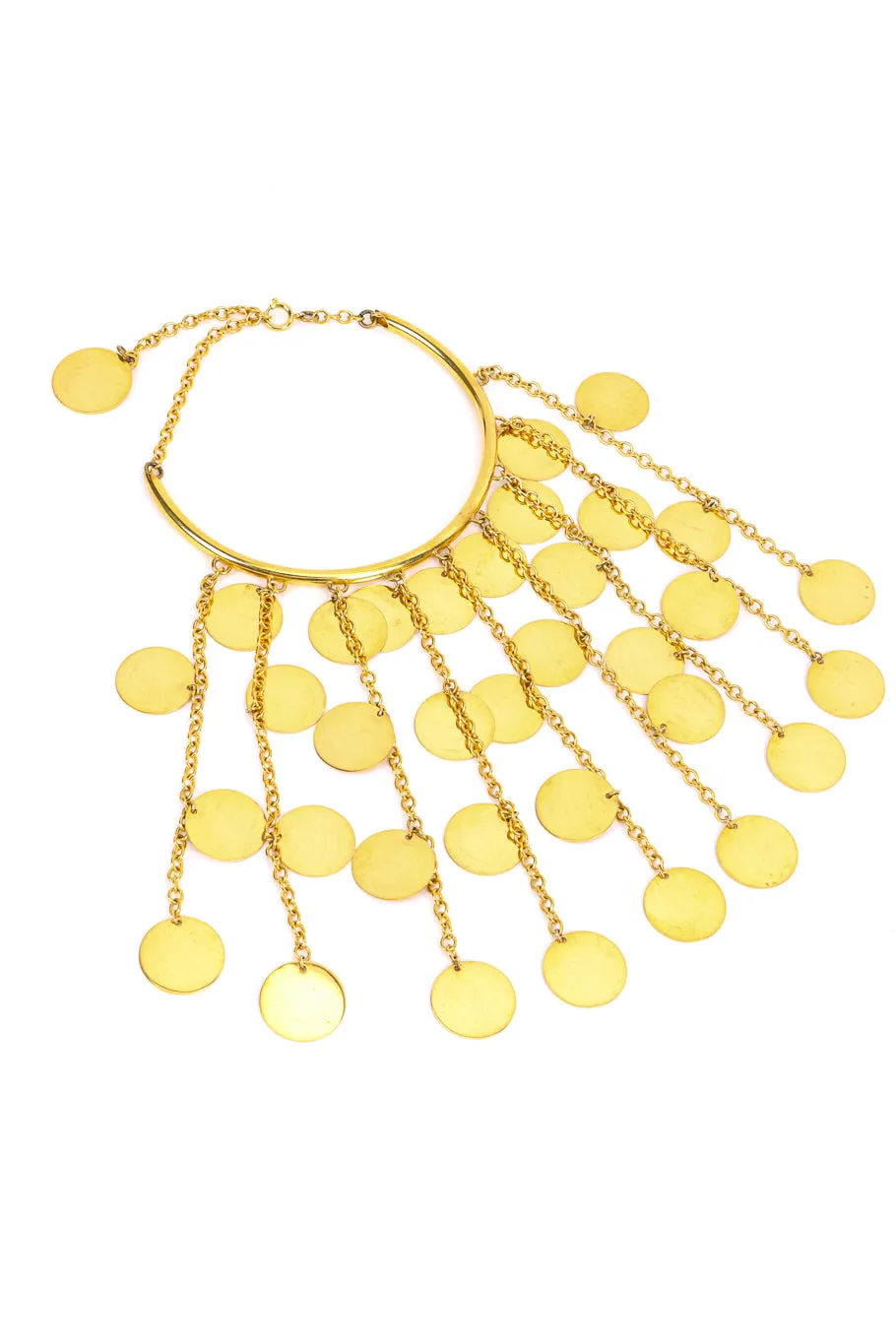 Disc Chain Fringe Necklace
