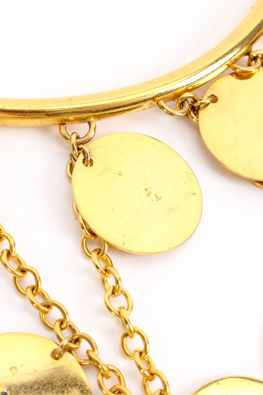 Disc Chain Fringe Necklace