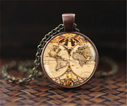 DIY Globe Dome World Map Necklace