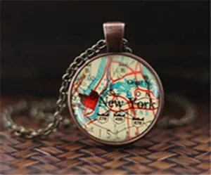 DIY Globe Dome World Map Necklace